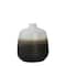 Hello Honey® 7.5" Black & White Ceramic Vase with Brown Reactive Glaze Accent